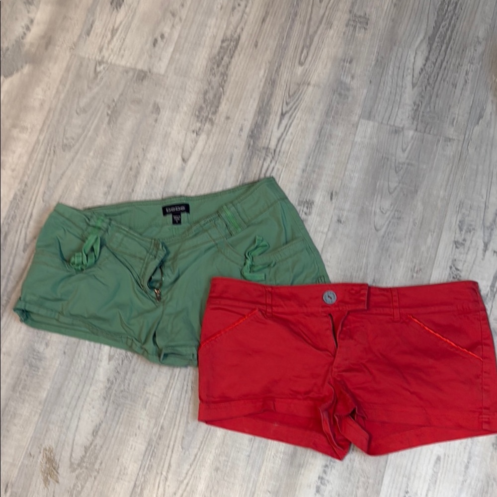 Guess Red and Green Bebe Shorts